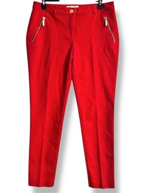 ❤️ Michael Michael Kors Red Zip Detail Pants | Size 8 | Gold Hardware EUC